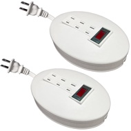 Electriduct 3 Outlet 5 Foot Hidden Power Extension Cord Reel - White (2 Units)