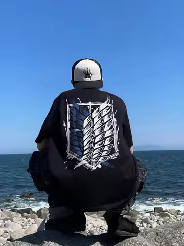 Wings of Freedom Joint T-shirt Men's Japanese Animation Attack Giant Periphery Short-sleeved Pure Co