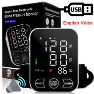 Portable Tonometer English Voice Digital LCD Tensiometers Blood Pressure Monitor Heart Rate Meter La