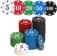 100PCS 1.48 Inch Poker Chips Set with Storage Box Casino Chips for Game Tokens Deep Night Poker Game