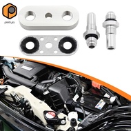 [prettyia] Transmission Cooler Line Adapter Plate Oil Seal Line Connector Aluminum Alloy for 8L90E 6