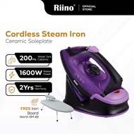 Riino Cordless Steam Iron Ceramic Soleplate (1600W) FREE Foldable Iron Board - SW102C