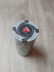 EPT Ceramic Replica Value 1 Euro Poker Cash Games Blister Pack of 25 Chips