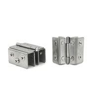Stainless Steel Glass Hinge Glass Cabinet Hinge Glass Door Clip Double Door Wine Cabinet Door Hinge 