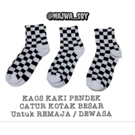 Large Checkered Chess Short Socks