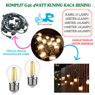 KOMPLIT KABEL10 METER 20 - 10 LED 4W OUTDOOR WATERPROOF LAMPU GANTUNG 5M 10M 20L CARNAVAL CAFE TAMAN