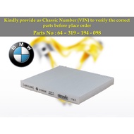BMW - E70 E71 F15 F16 M57 N52 N54 N55 N57 N62 N63 S63 Aircond Filter Cabin Air Filter 64-319-194-098
