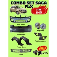 Fastlink Set Bodykit Proton Saga Flx Combo Set Bumper Depan Belakang Fog Lamp Cover Fender Cover Fre