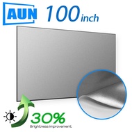 【Value Bundle】 100 Inch Anti Screen Aun Projector Screen Home Wall Cinema Theater 16/9 Reflective Fa