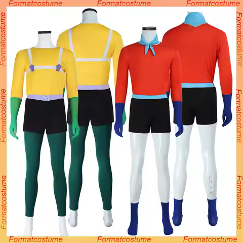 Mermaid Man Costume Barnacle Boy Cosplay Clothes Top Shorts Gloves Sailor Uniform Cartoon Outfits Ha