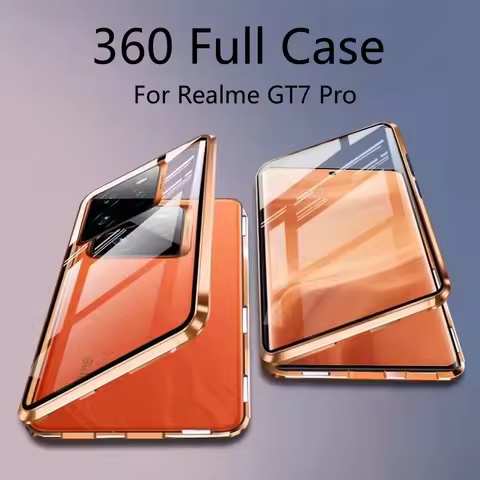 360 Full Case For Realme GT7 Pro Case Double Sided Magnetic Adsorption Metal Tempering Glass Protect