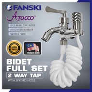 AT-222579 Two Way Faucet Tap Bubble Head Bidet Sprayer Bathroom Toilet Seat with ABS Spring Hose