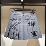 GOLF Clothing Women Printed A-Line Skirt Anti-glare Skirt 2024 Spring Summer New GOLF High Waist Sli