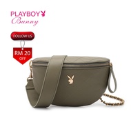 [CLEARANCE]-Playboy Ladies Chain Sling Bag - Green BNB 8330-3