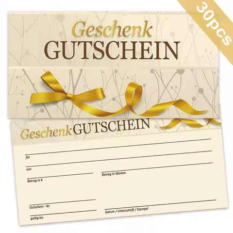 30pcs customer gift vouchers, blank, self marked amount, name, company stamp Halloween Christmas sto
