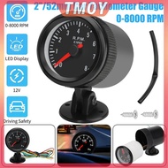 TMOY 2" 52mm Car Meter Tachometer RPM Gauge 0-8000RPM Analog Black Case With White LED For 1-8 Cylin