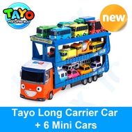 TAYO Long Carrier Car + 6 Mini Cars Set Kids Toy Korea
