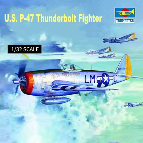 TRUMPETER 02263 1/32 Scale Kit U.S. P-47 Thunderbolt Fighter Assembly Model Building Kits For Adults