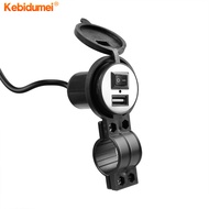 Kebidumei USB Car Charger DC 12V With Switch Motorcycle USB Charging Device Waterproof SmartPhone Charging