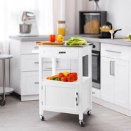 廚房多層置物架小推車帶輪餐車帶抽屜不鏽鋼收納儲物櫃餐邊櫃家用(T4931)