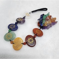 Seven-Color Stone Keychain Seven Chakra Set Real 7 7-Color 850 Baht Per Bunch