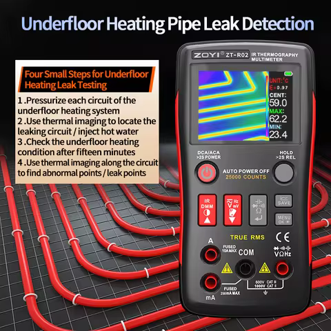 ZOYI R02 Rechargeable Thermal Imager & Multimeter 2-in-1, -20℃~550℃, Anti-Drop, 240*240 IR Camera