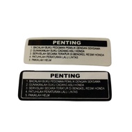 Honda Motor Warning Sticker Motorcycle Sticker