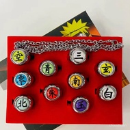 Naruto Ring Ten Styles Xiao Organization Zhu Ring Set Uchiha Itachi Ninja Ring Write Round Eye Ring 