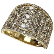 Pre-owned size 11 diamond 2.00ct ring in 18K gold, 7.3g.