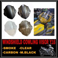 Y16 Y16 ZR Cowling Visor Carbon Windshiled /Windscreen/Head Lamp Cap/ Headlight Cap CLEAR BLACK CARB