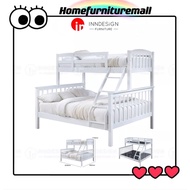 Solid Rubber Wooden Queen and Single Size Bunk Bed / Double Deck bed / Double Decker Bed / Bedframe