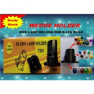 B22 (PIN Type) Wedge Lamp Holder / Socket Light Bulb Holder Weatherproof (Black) For Raya Bulb