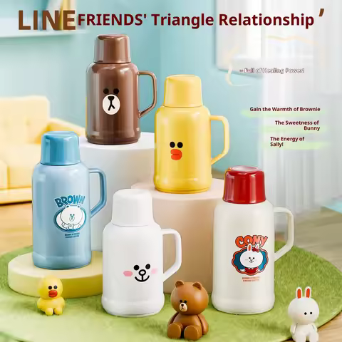 Gianxi Dormitory Household Large Capacity Insulated Water Bottle Corinne Rabbit Sally Chicken Brown 