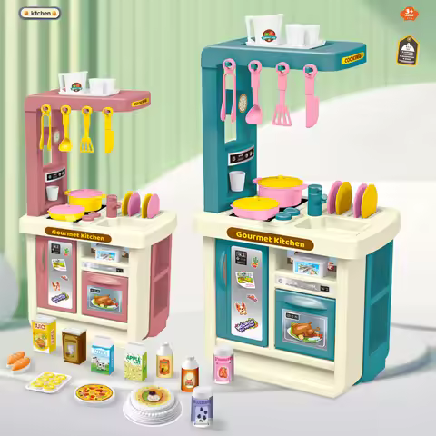 Mini Play Food Toys Kitchen Playset Accessories, Pretend Play Pizza Cake Milk Bread Pans Fork for 3+