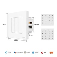 ZigBee Star แหวนสมาร์ท PUSH ปุ่มสวิทช์ฉากสวิทช์ 6Gang สวิตช์ผนัง Neutral Wire ต้องใช้ทํางานร่วมกับ A