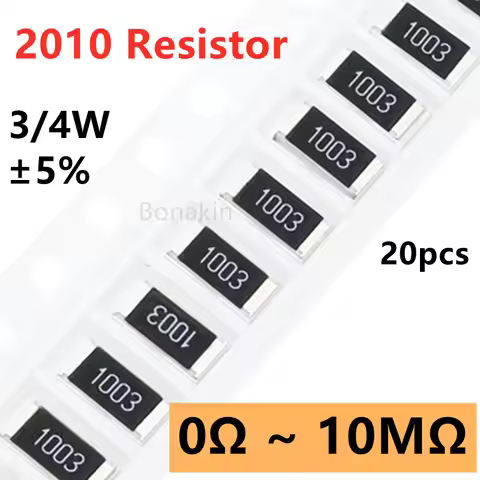 20pcs 2010 5% SMD Resistor 0R10R20R22R100R120R200R330R470R510R1K1.5K2.2K3.3K4.7K5.1K10K12K15K20K22K3