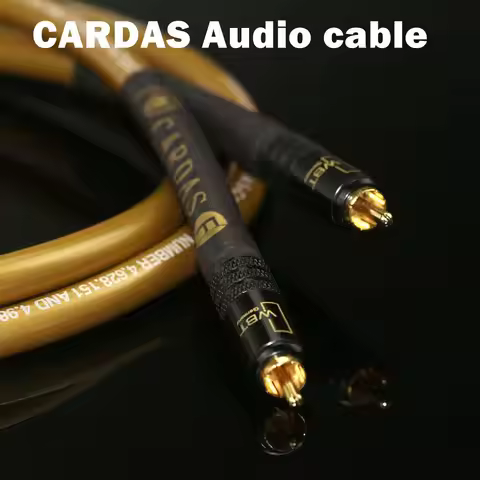 A pair of hi-fi CARDAS GOLDEN 5-C Golden Ratio RCA plugs male to male audio cable