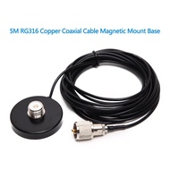 ABBREE HH-N2RS Mount Magnetic Base with 5M/16.4ft Coaxial Cable for Car Mobile Radio Antenna Stable Mobile Radio Mount