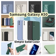 【Case Home】For Samsung Galaxy A50 Silicone Full Cover Case Anti-fingerprint Color Phone Case Cover