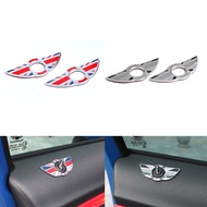 Car Alloy Door Pin Lock Wing Emblem Badge Stickers For MINI Cooper R55 R56 R57 F55 F56 F57