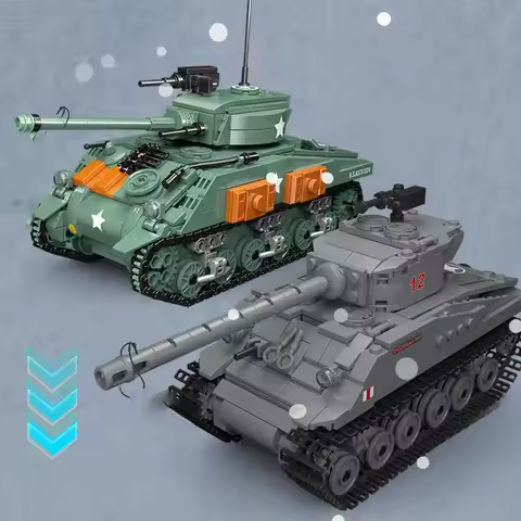 Different Types ww2 Military Tank 1:35 Building Blocks Army Sherman M4 Firefly T54 Soldier Figures W