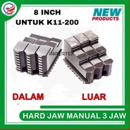 MESIN Hard Jaw Manual 8" Claw Lathe 8 Inch 3 Jaw Chuck K11 200 Main Foot Machine 8in