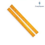 CSQUARE 12inch Yellow Wooden Ruler for School and Office Use