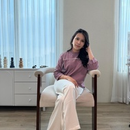 Baju Atasan Wanita Lengan Panjang Lisa Variasi Lis Legan Dan Dada Bahan Cotton Combed