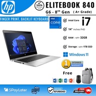 HP Elitebook 840 G6 Intel Core i7 8thgen 14" FHD, Windows 11Pro 32GBRAM, 1TB SDD, Backlit Keybord, f