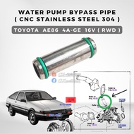 CLK CNC 304 Stainless Steel Water Pump Bypass Pipe with Viton Oil Rings for AE86 4AGE 16V engine - c