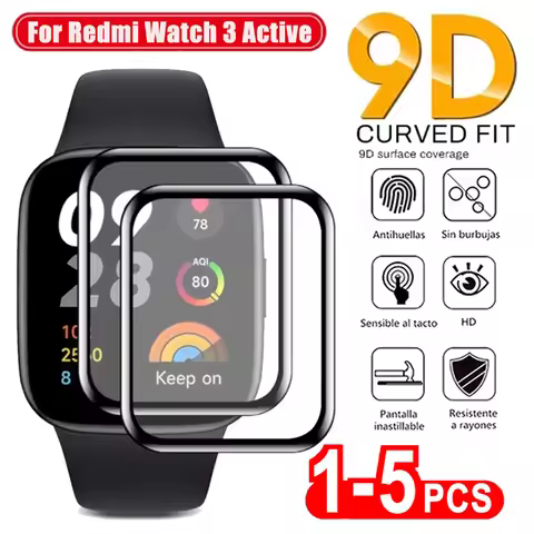 1-5pcs 9D Curved Soft Glass Film for Redmi Watch 3 Active 2 Lite Full Screen Protector for Xiaomi Mi