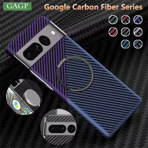 Luxury Magsafe Carbon Fiber Phone Case For Google Pixel 7 8 Pro 7A Magnetic Wireless Charging Shockp