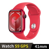 Apple Watch S9 GPS 41mm紅鋁錶殼配紅運動錶帶(S/M)