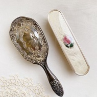 【好日戀物】法國vintage 銀雕花梳子和手工西裝毛料木刷組收藏
